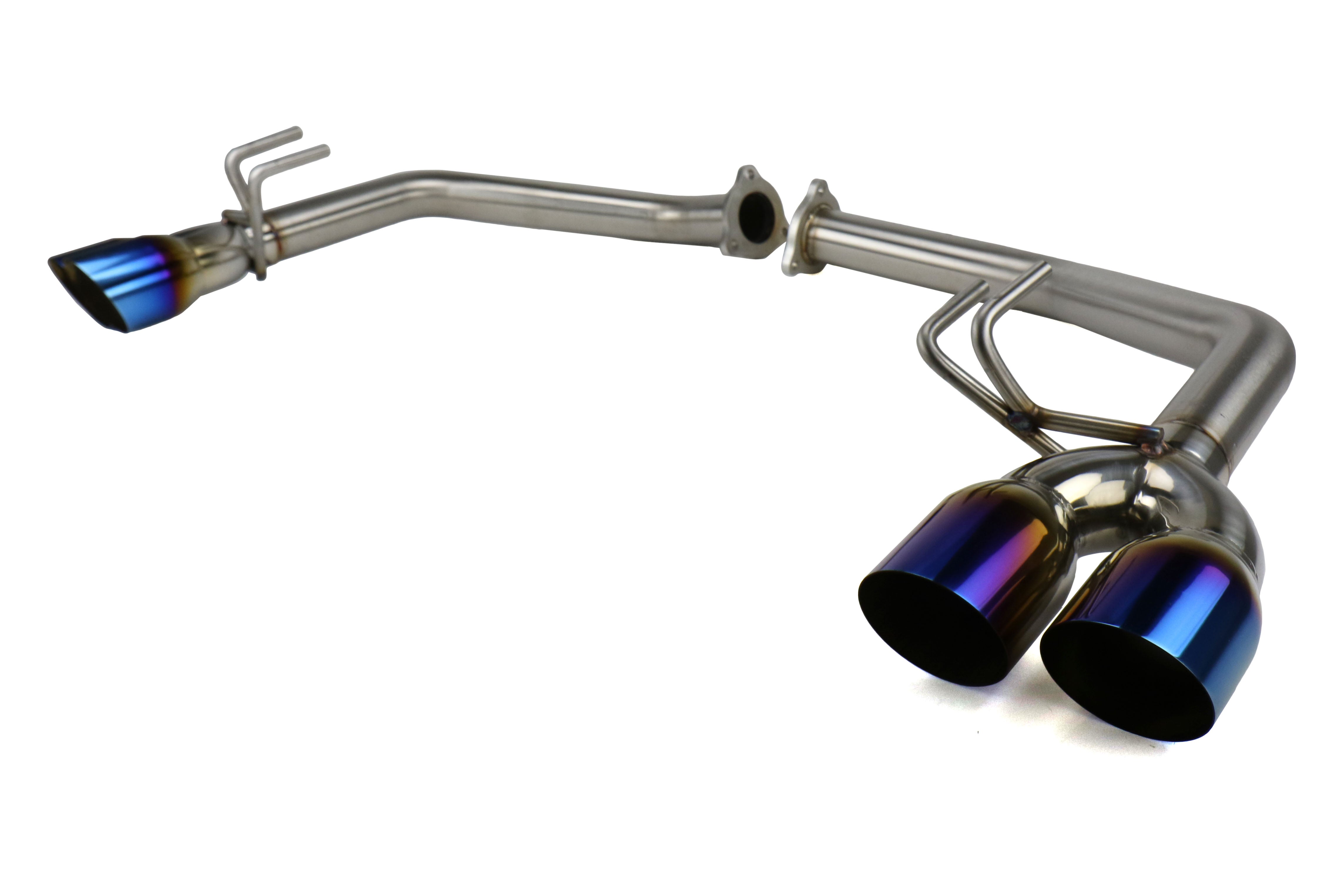 Nameless Performance Muffler Delete Single Wall Neochrome Tips - 2015-2021 Subaru WRX / 2015-2018 STI